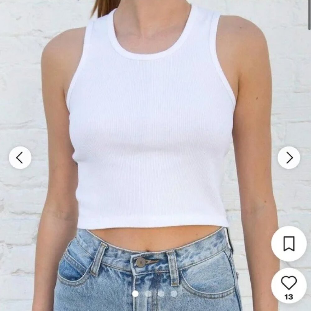 brandy melville Connor Rib Tank - White